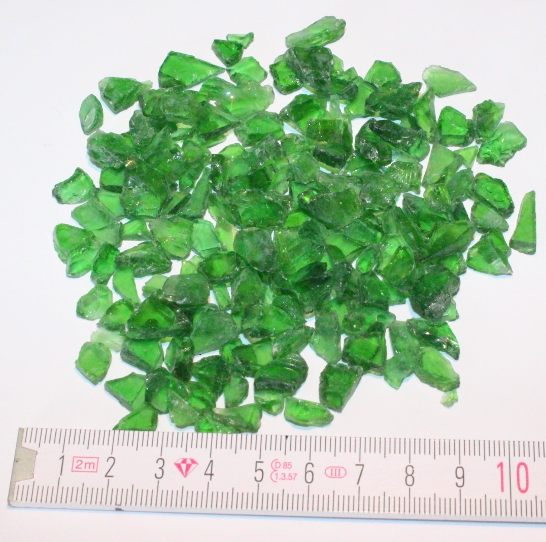 "Glassplitt Green" 5-10mm im 500g Beutel