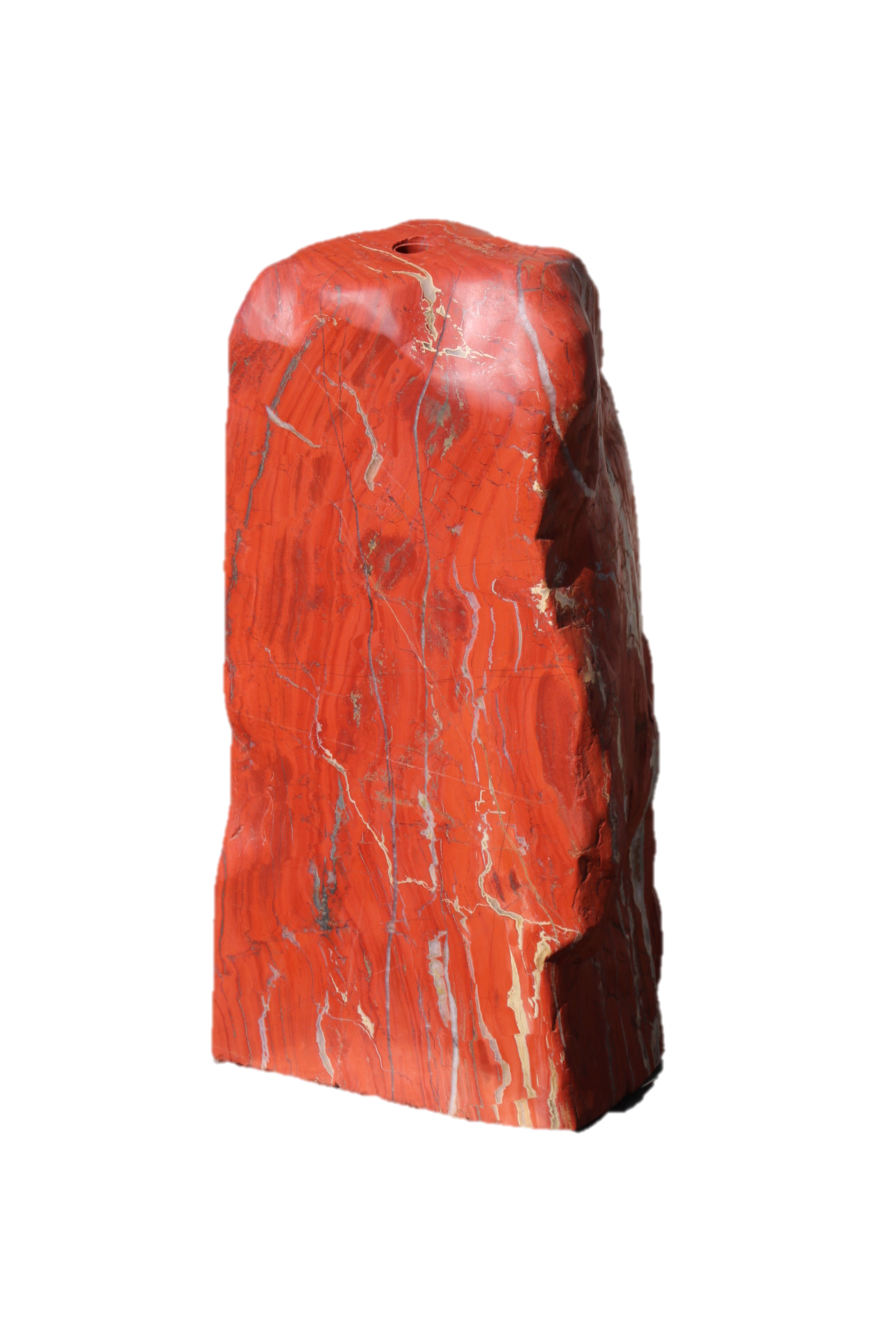 Red Jaspis mit Bohrung ca. 34x24x69cm