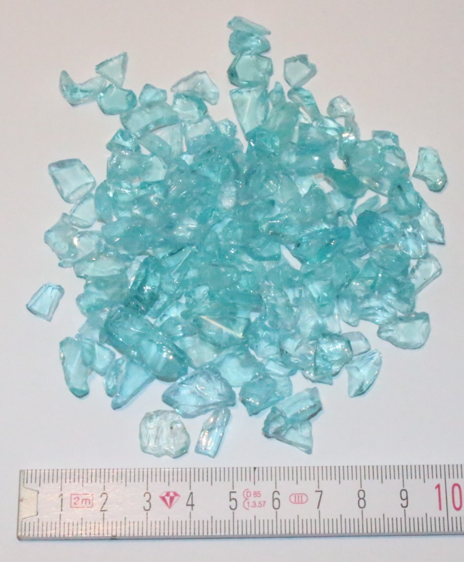 "Glassplitt Blue Ice"  5-10mm im 500g Beutel